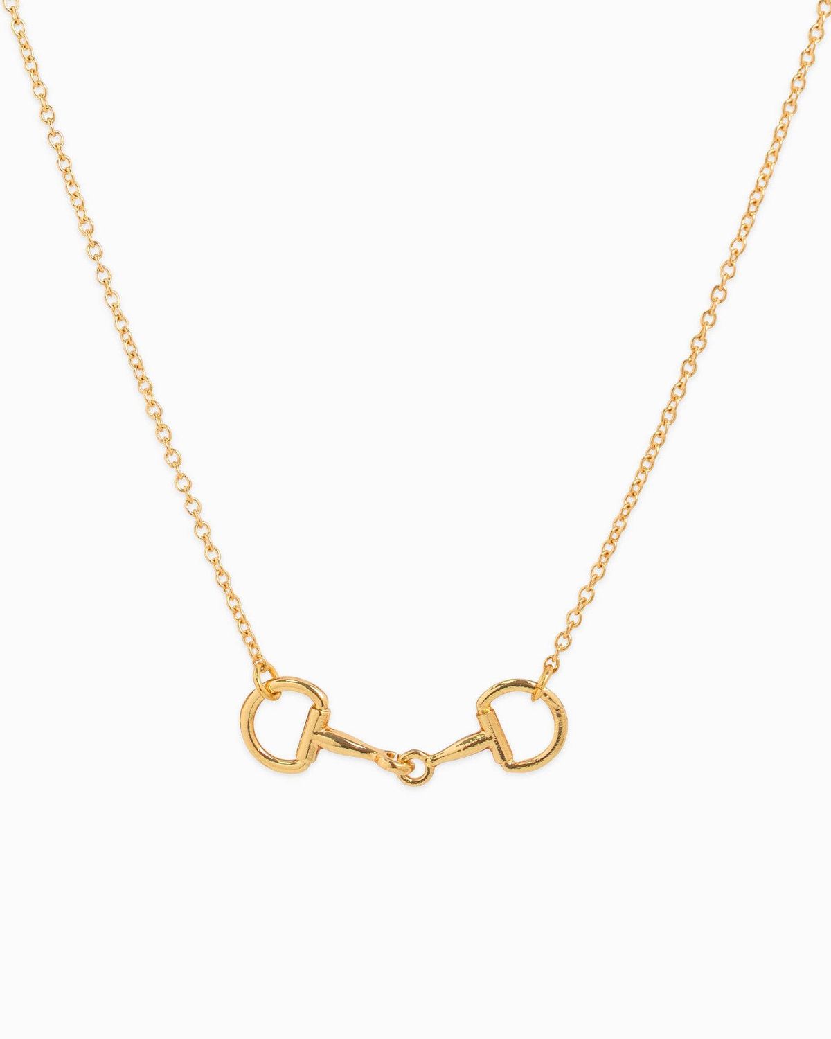 WESTERN DOUBLE LINKED HORSEBIT NECKLACE, COLOR: GOLD