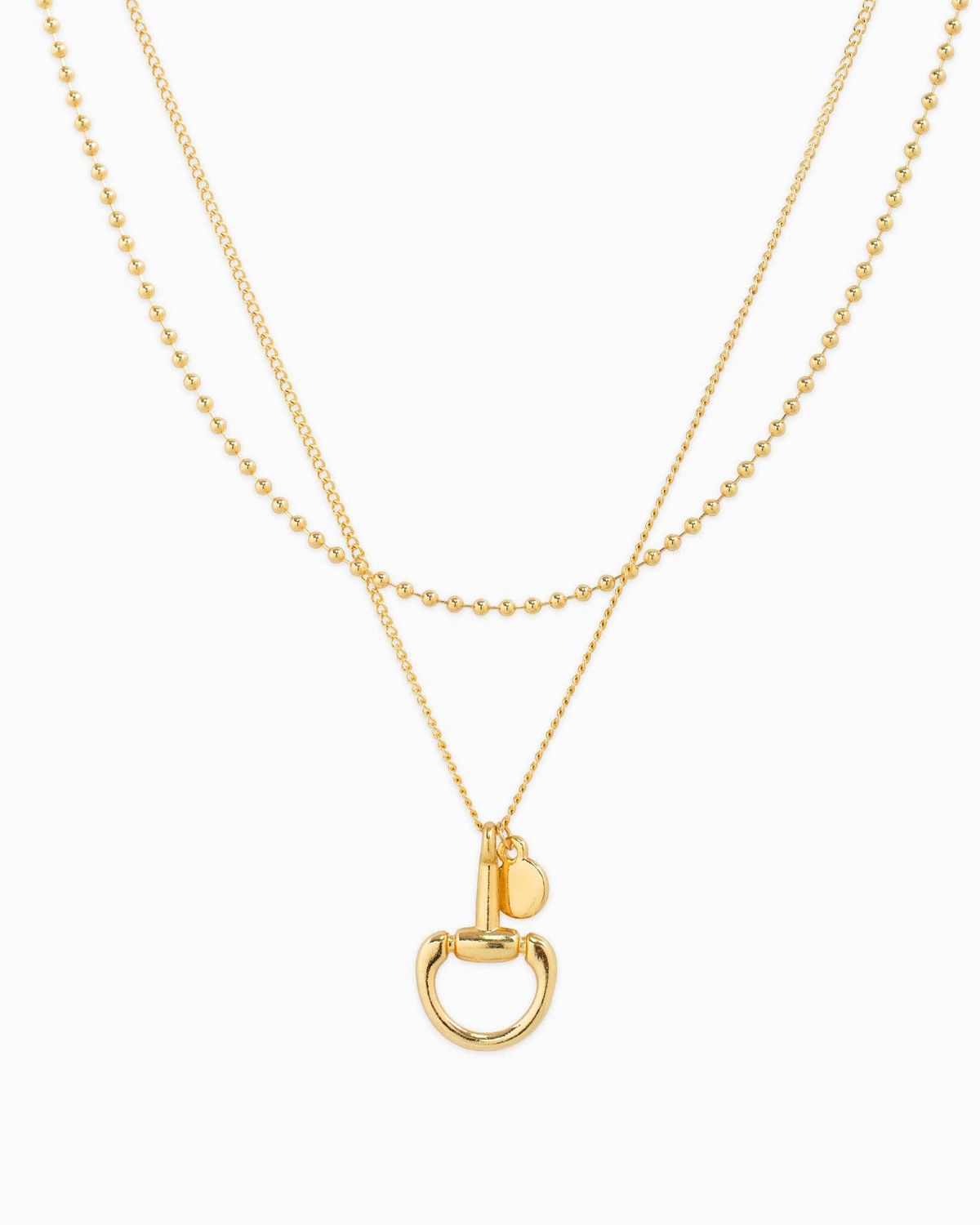WOMEN'S 2 LAYERED GOLDEN HORSEBIT COIN NECKLACE