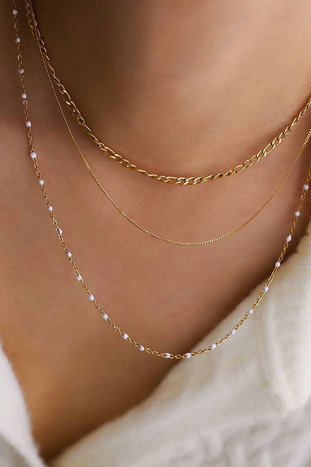 MIA ACCESSORIES WOMEN'S 18K GOLD PLATED WATERPROOF STAINLESS STEEL CHAIN NECKLACE - 7537, COLOR: S0OX3T7537