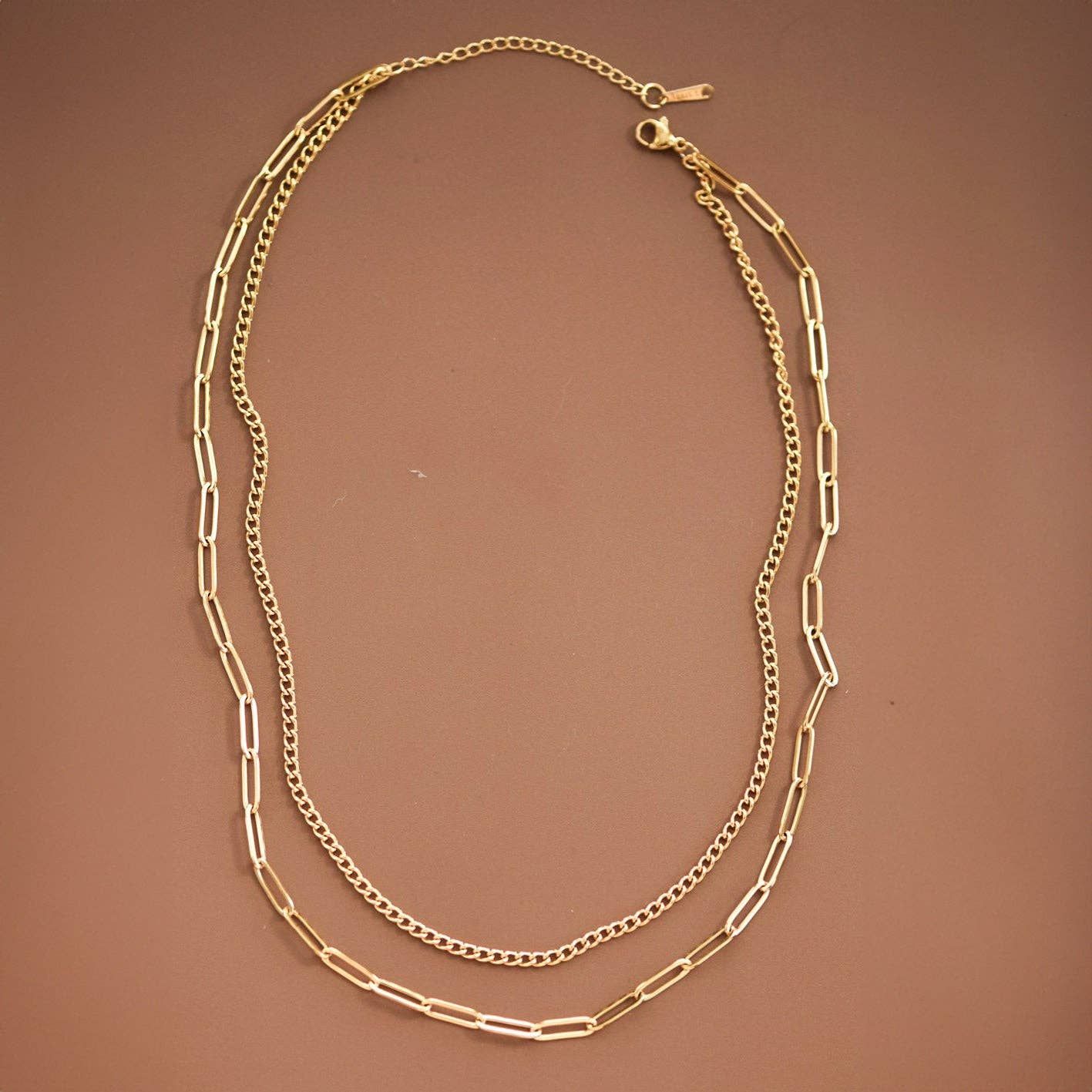 MIA ACCESSORIES WOMEN'S 18K GOLD PLATED WATERPROOF STAINLESS STEEL CHAIN NECKLACE - 7419, COLOR: S0OX3T7419