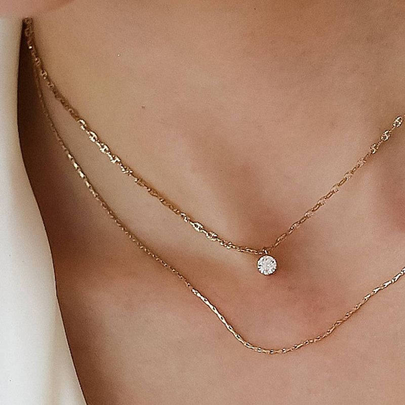 MIA ACCESSORIES WOMEN'S 18K GOLD PLATED WATERPROOF STAINLESS STEEL CHAIN NECKLACE - 7520