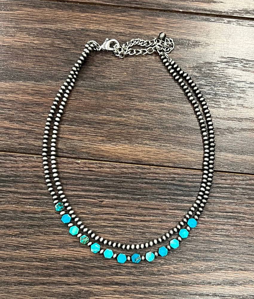 ISAC TRADING INC. WOMEN'S  WESTERN HEXA GEMSTONE NECKLACE
