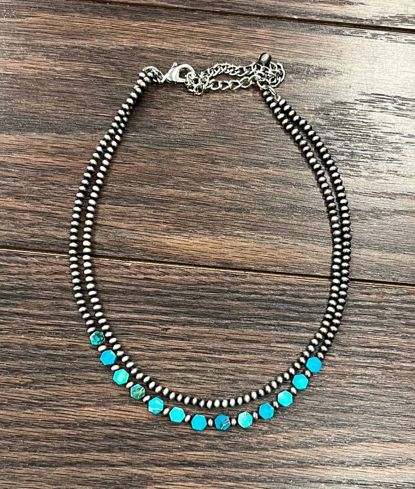 ISAC TRADING INC. WOMEN'S WESTERN HEXA GEMSTONE NECKLACE