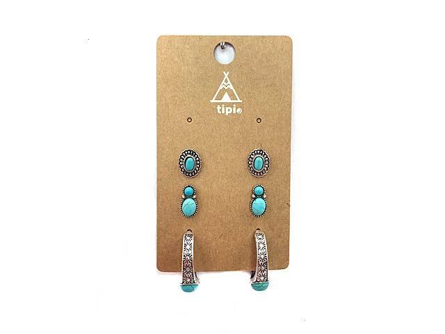 SNOWING WEST WESTERN 4 LAYERED NAVAJO BEAD NECKLACE