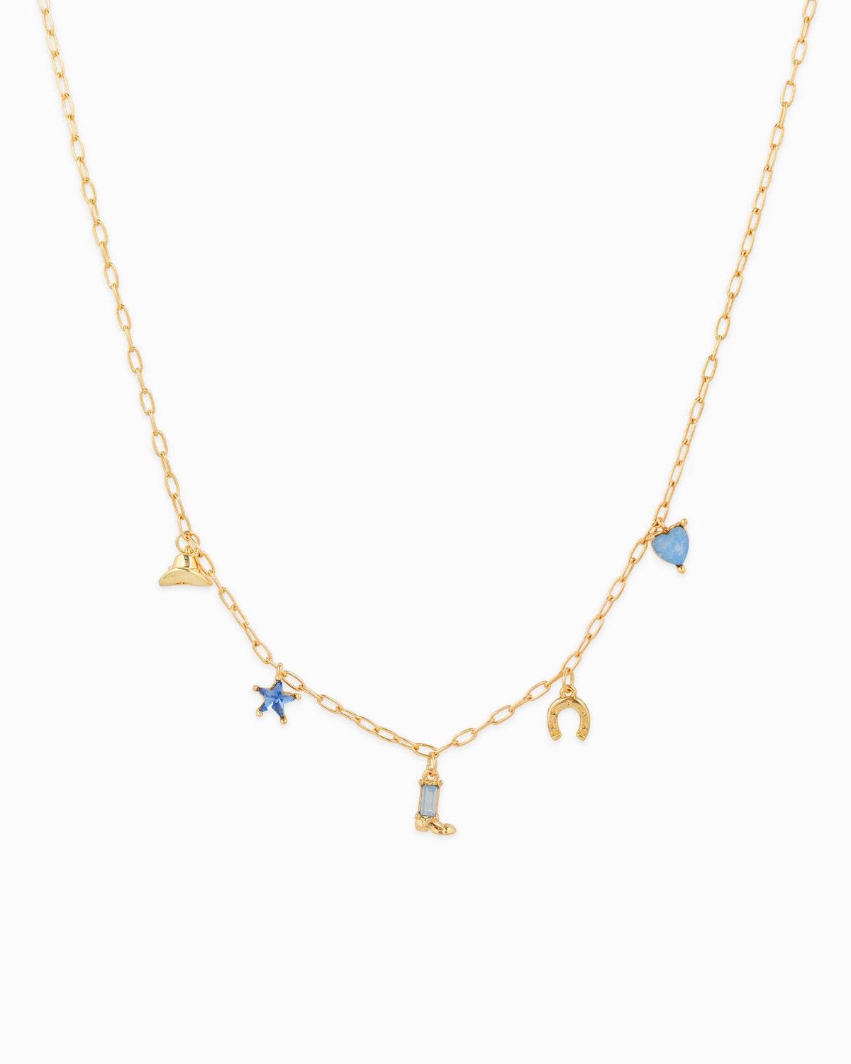 SESSORI PASTEL CHAMPAGNE COLOR WESTERN NECKLACE, COLOR: BLUE