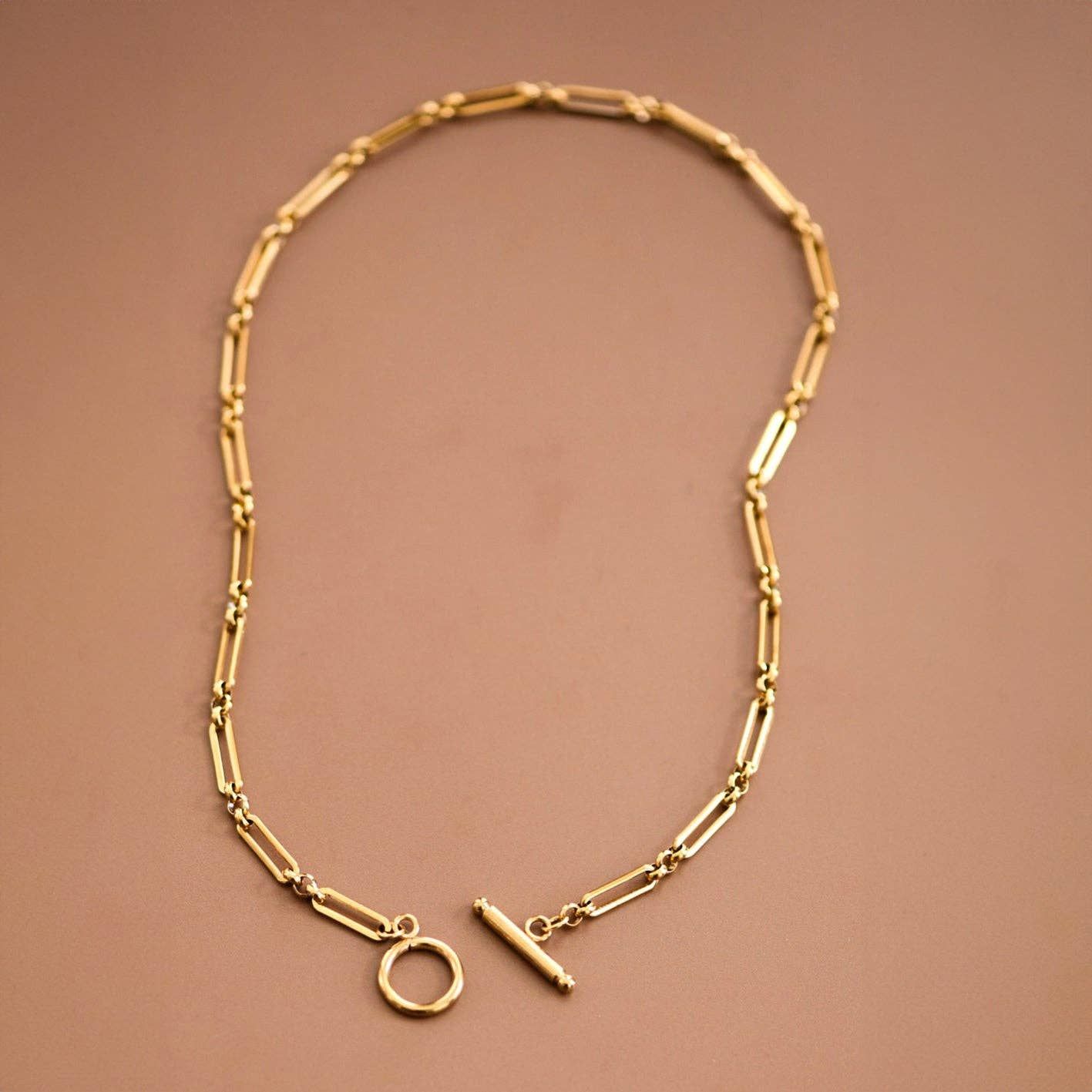 MIA ACCESSORIES WOMEN'S 18K GOLD PLATED WATERPROOF STAINLESS STEEL CHAIN NECKLACE - 7477, COLOR: S0OX3T7477