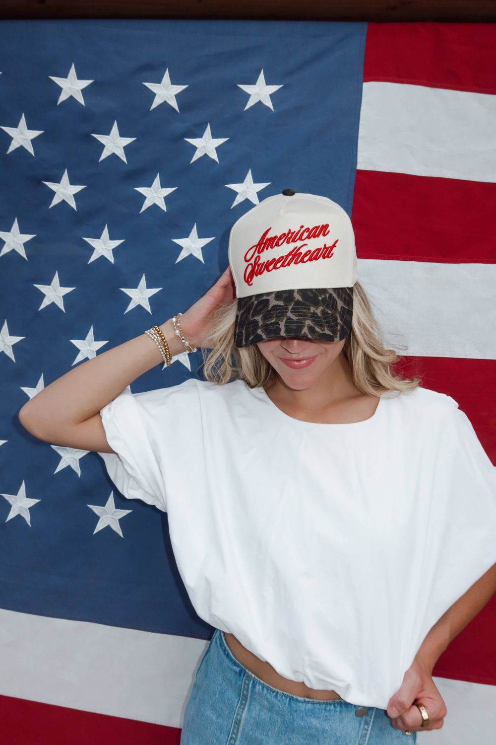 WORTHY HAT CO. AMERICAN SWEETHEART LEOPARD TRUCKER CAP - LEOPARD