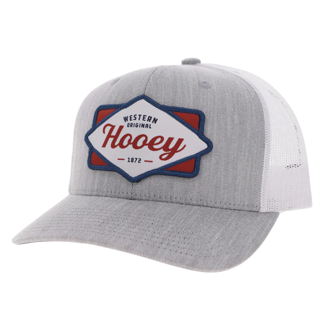 HOOEY DIAMOND TRUCKER CAP - GREY/WHITE