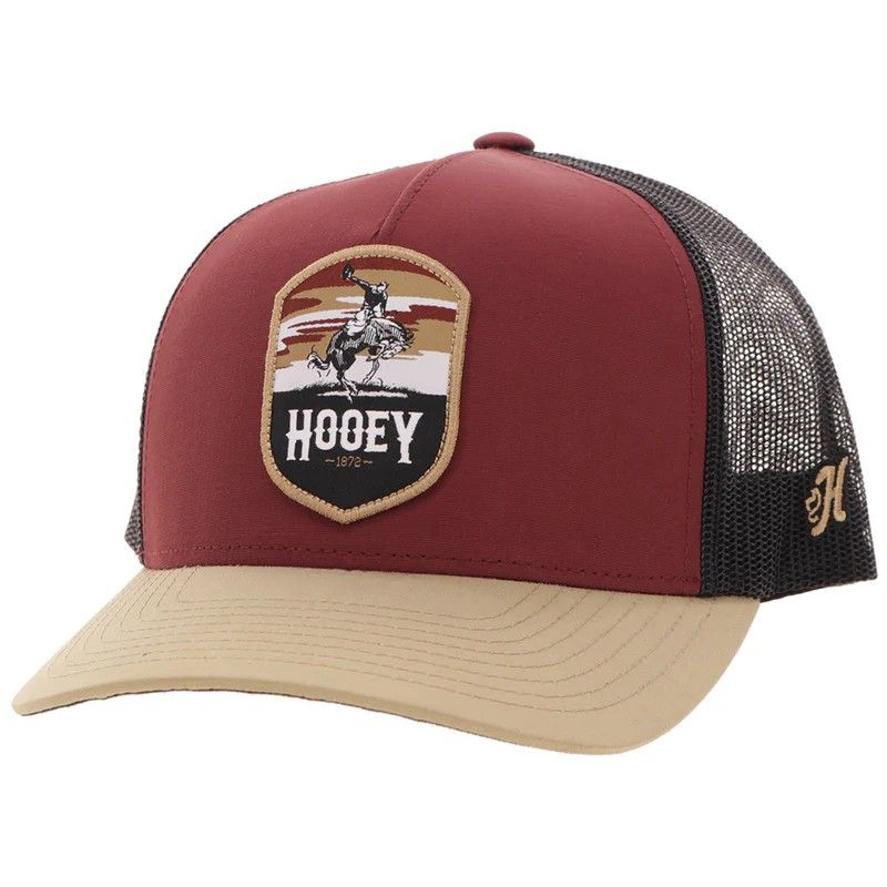 HOOEY CHEYENNE TRUCKER CAP - MAROON/BLACK