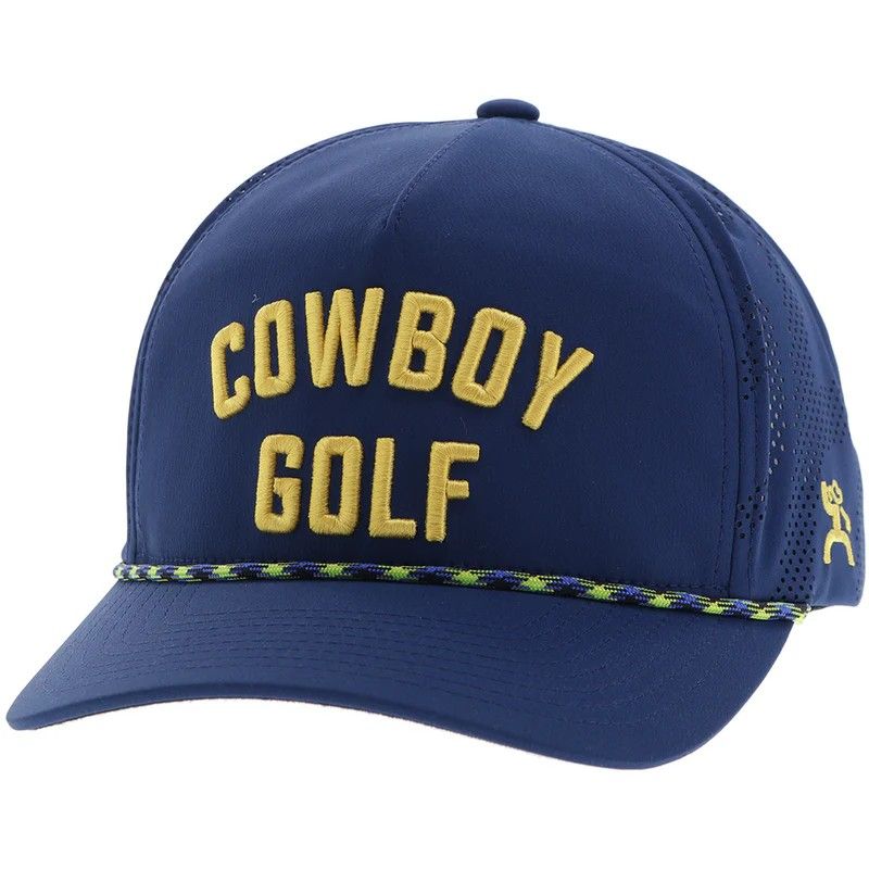 HOOEY COWBOY GOLF TRUCKER CAP - NAVY/YELLOW