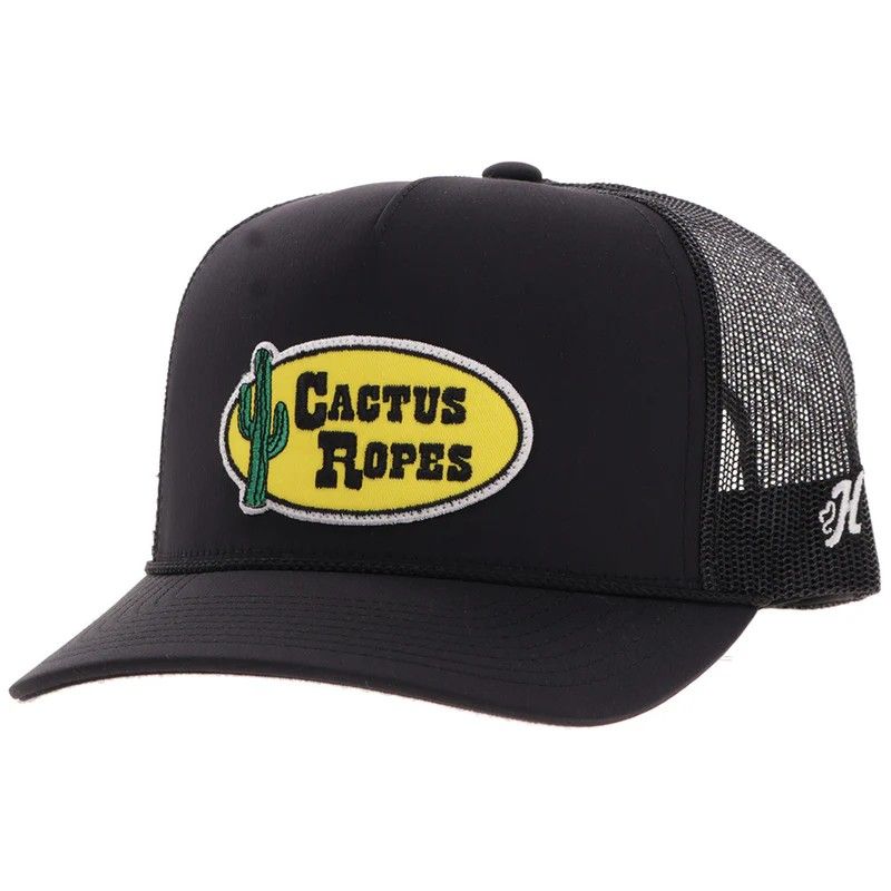 HOOEY CR119 CACTUS ROPES TRUCKER HAT - BLACK/YELLOW