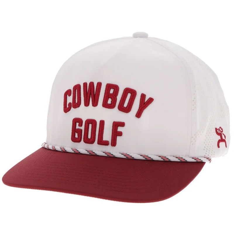 HOOEY COWBOY GOLF TRUCKER CAP - RED/WHITE