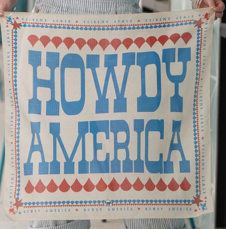 FRINGE SCARVES HOWDY AMERICA BANDANA, DESIGN: HOWDY AMERICA