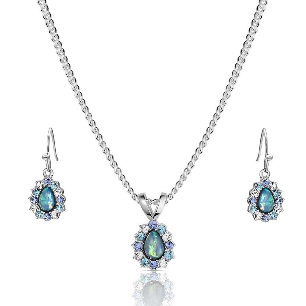 MONTANA SILVERSMITHS NORTHERN GLOW OPAL JEWELRY SET