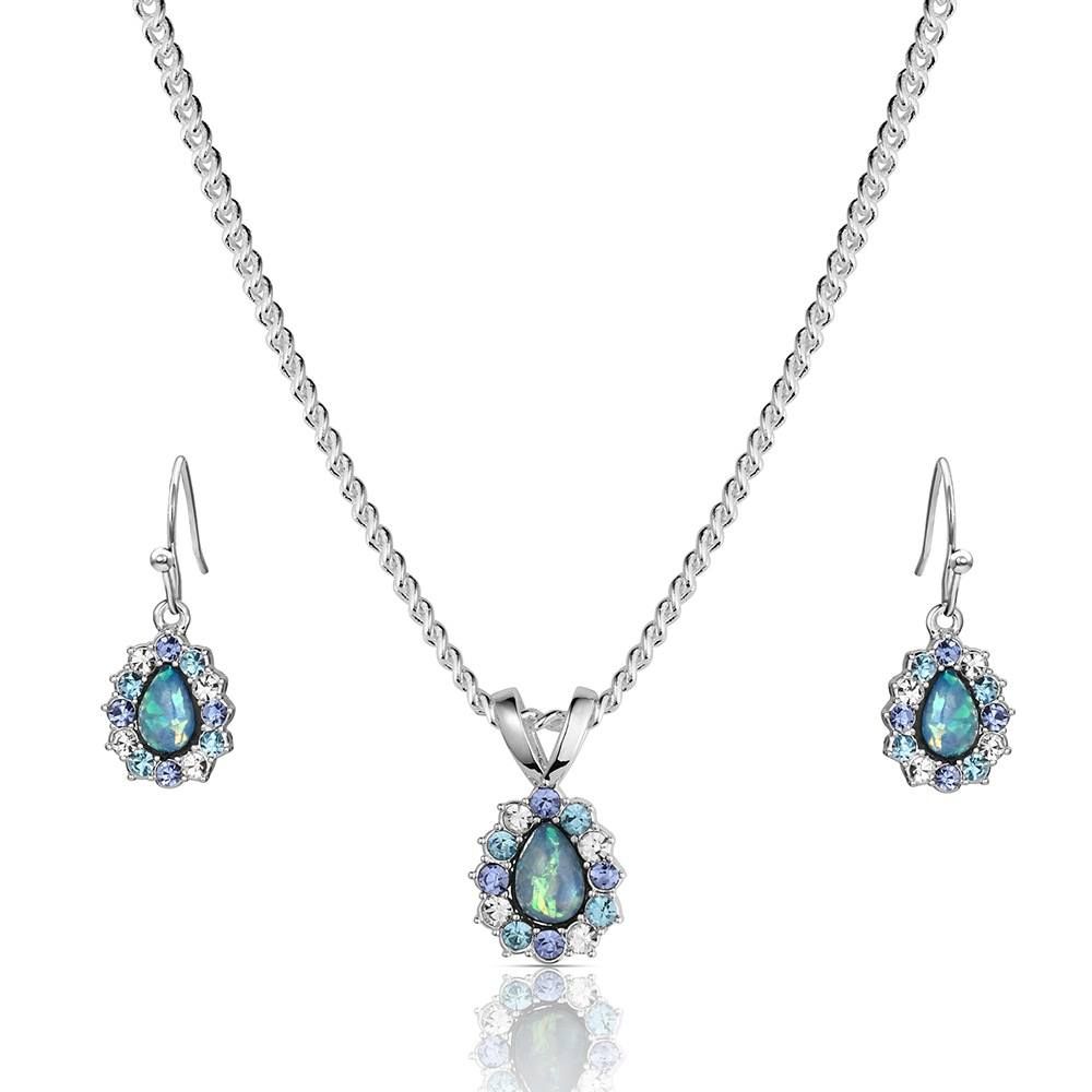 MONTANA SILVERSMITHS NORTHERN GLOW OPAL JEWELRY SET