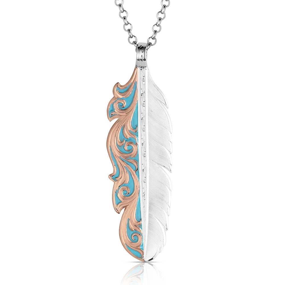 MONTANA SILVERSMITHS ALPINE GLOW FEATHER NECKLACE