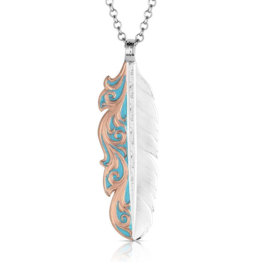 MONTANA SILVERSMITHS ALPINE GLOW FEATHER NECKLACE