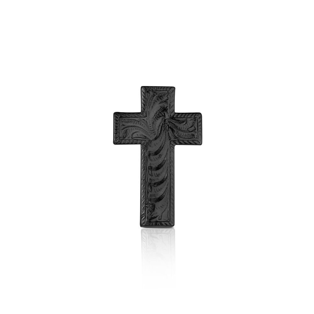 MONTANA SILVERSMITHS DARK ENGRAVED CROSS PIN