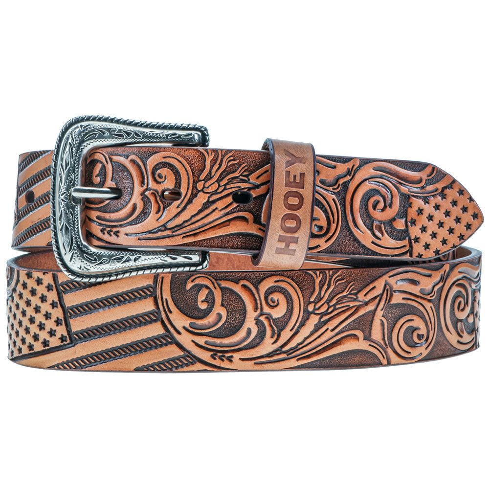 HOOEY LIBERTY ROPER BELT - TAN