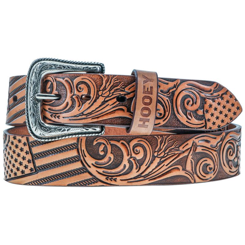 HOOEY LIBERTY ROPER BELT - TAN