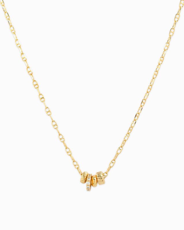 SESSORI RONDELLE CZ MARINER CHAIN 4CHARM NECKLACE: GOLD