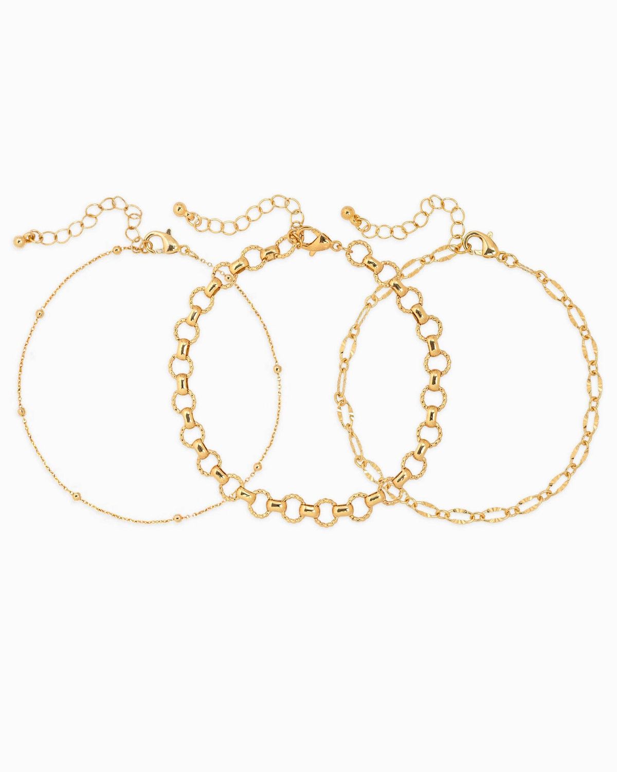 SESSORI LUXE MINIMAL BALL CHAIN BRACELETS SET OF 3