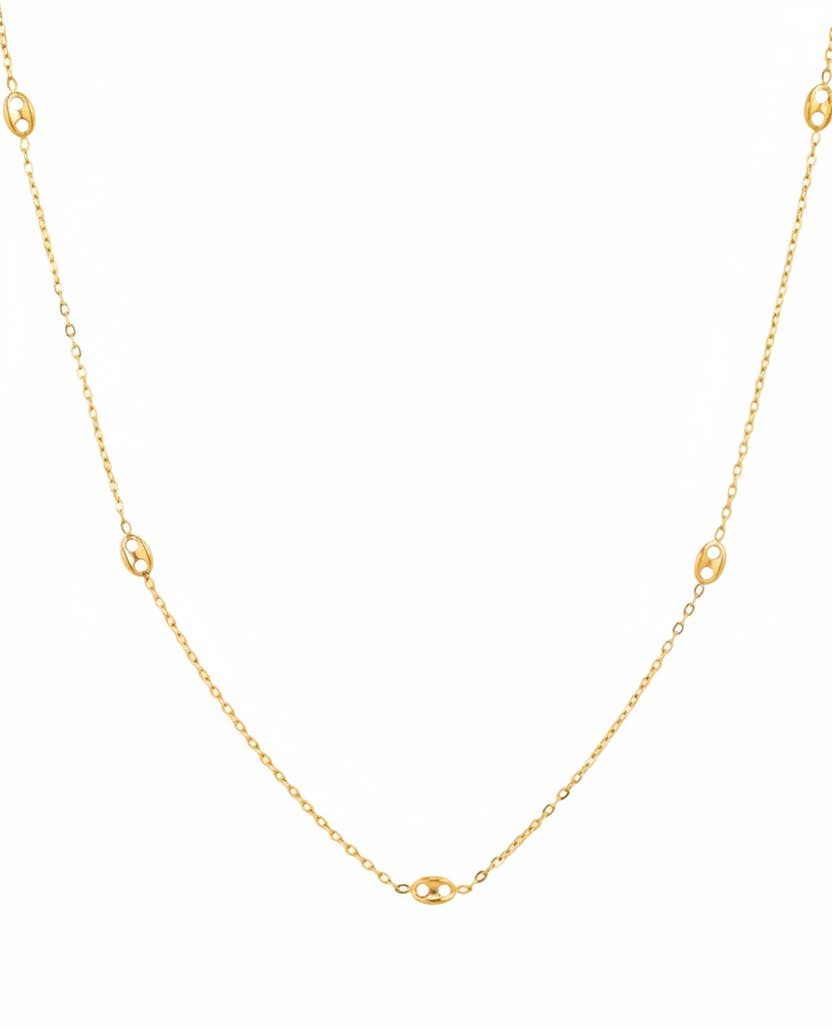 SESSORI STAINLESS MARINER OVAL STATION CHAIN NECKLACE