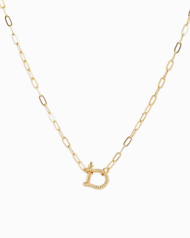 SESSORI MINI HORSEBIT ROPE CARABINER PENDANT NECKLACE: GOLD