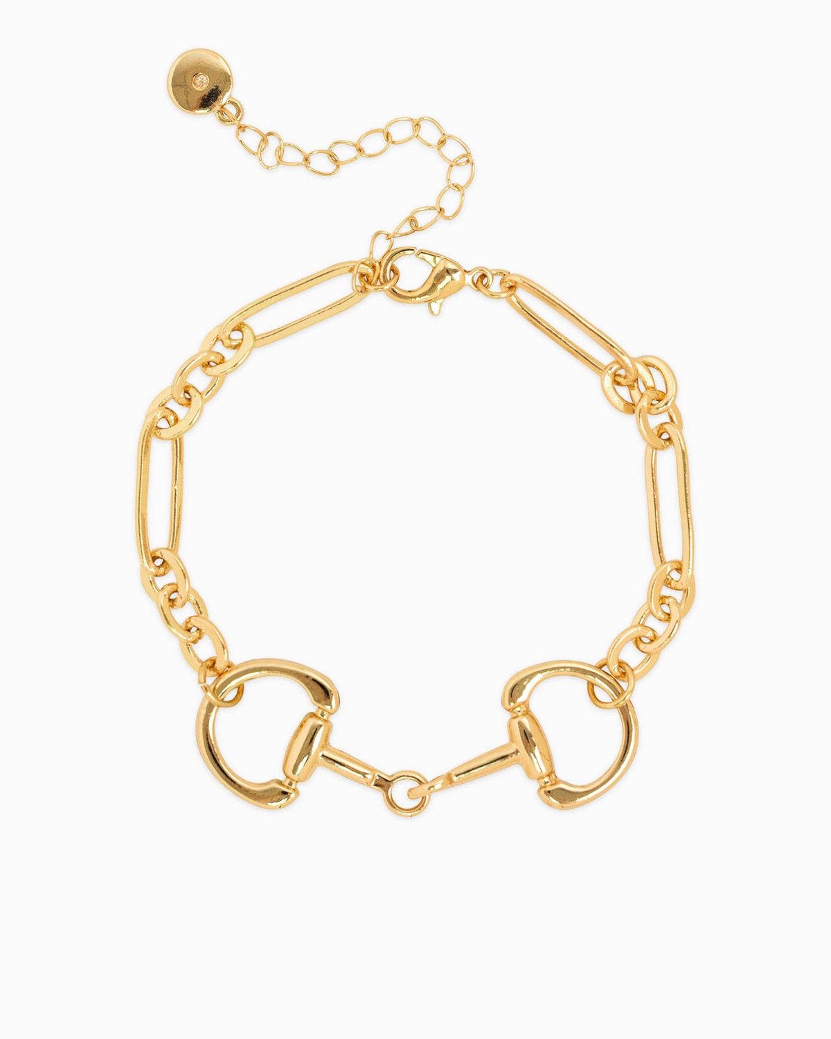 SESSORI HORSEBIT OVAL LINK CHAIN BRACELET, COLOR: GOLD