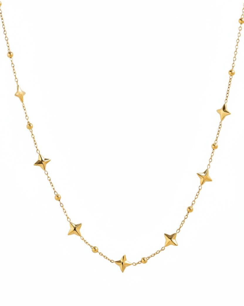 SESSORI  STAINLESS MINI SPARKLE STATION NECKLACE