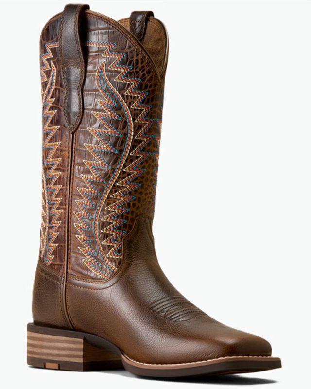 ARIAT WOMEN'S MONTE VISTA WIDE SQUARE TOE WESTERN BOOT - AUTUMN TAN