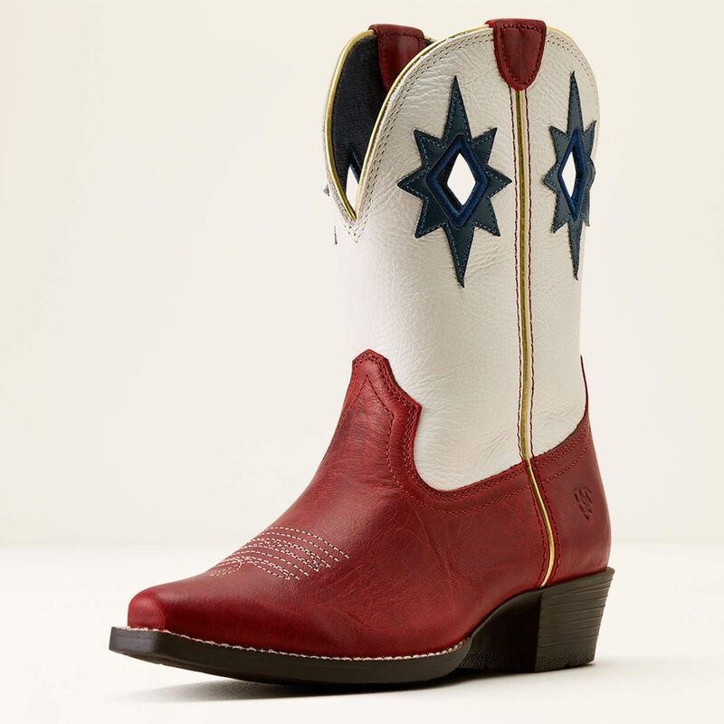 ARIAT GIRLS' STARBOUND D TOE WESTERN BOOT - CHILI RED