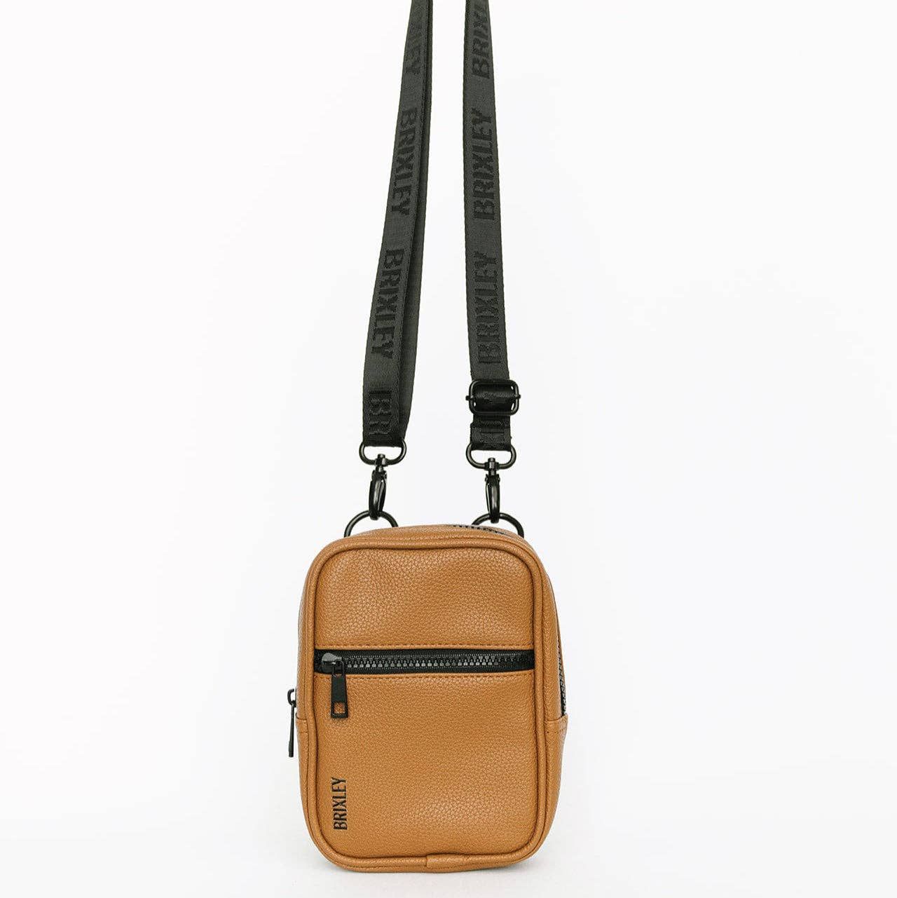 BRIXLEY BAGS - LEATHER TOFFEE CROSSBODY SLING