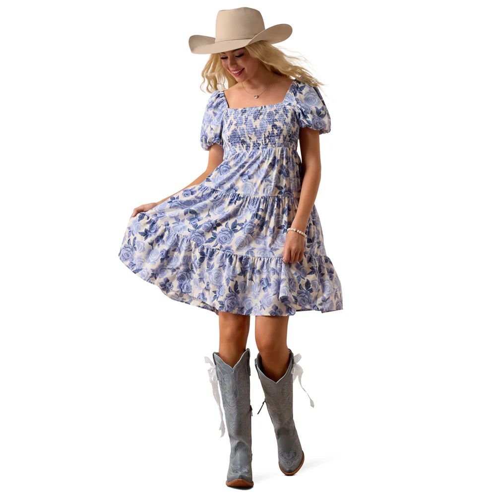 ARIAT WOMEN'S SWEETIE DRESS - ROSES ARE BLUE