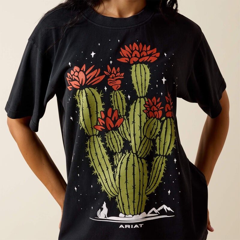 ARIAT WOMEN'S SHORT SLEEVE WILD SPIRIT TEE SHIRT - BLACK