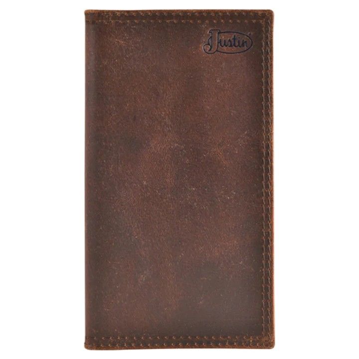 JUSTIN MEN'S LEATHER RODEO WALLET - OILED BROWN