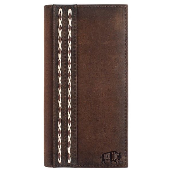 RED DIRT HAT CO. MEN'S RODEO WALLET - OILED BROWN DOUBLE BRAIDS