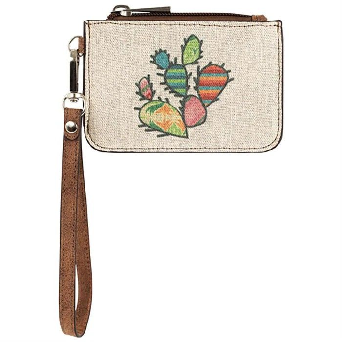 CATCHFLY WOMEN'S CARD ORGANIZER - CANVAS PATCHWORK CACTUS