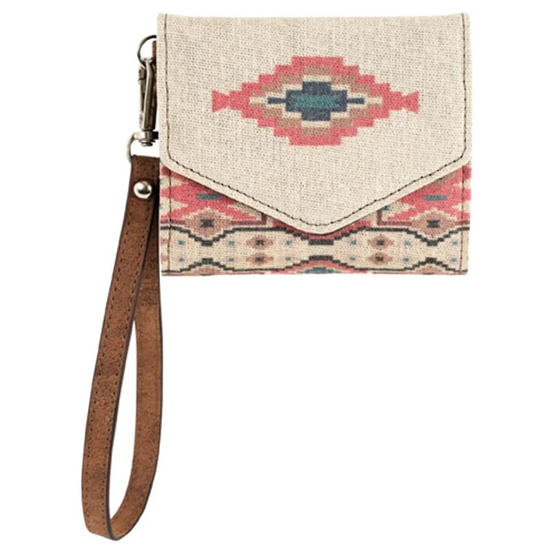 CATCHFLY WOMEN'S MINI WALLET - CANVAS CORAL SOUTHWESTERN DESIGN
