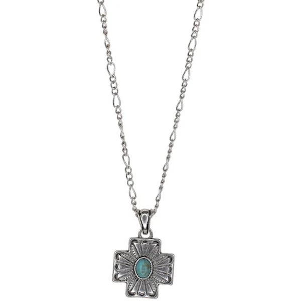 JUSTIN WOMEN'S FIGARO CHAIN CROSS CONCHO NECKLACE