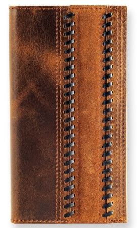 JUSTIN MEN'S LEATHER RODEO WALLET - SUEDE TRAPUNTO