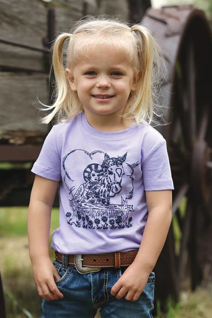 CRUEL DENIM TODDLER GIRLS' SHORT SLEEVE TEE SHIRT - LILAC