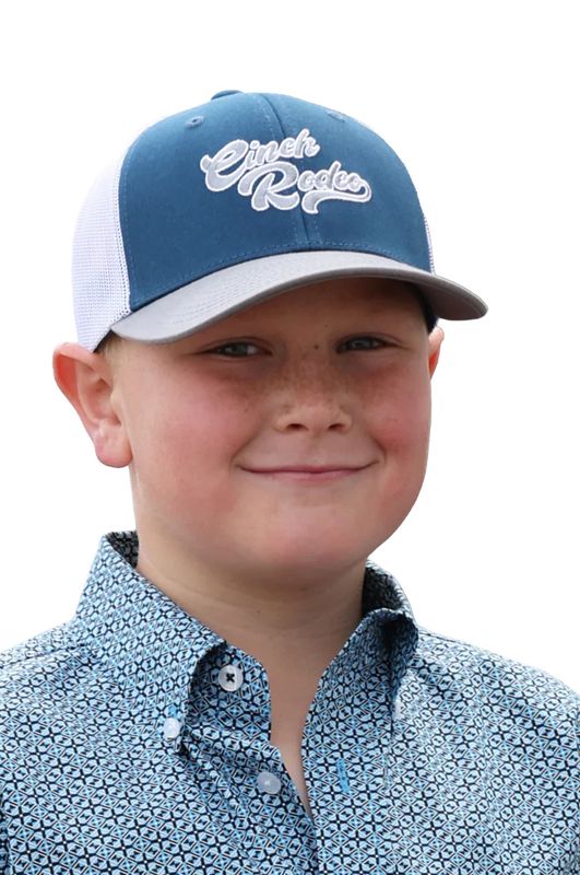 CINCH BOYS' TRUCKER CAP - TEAL