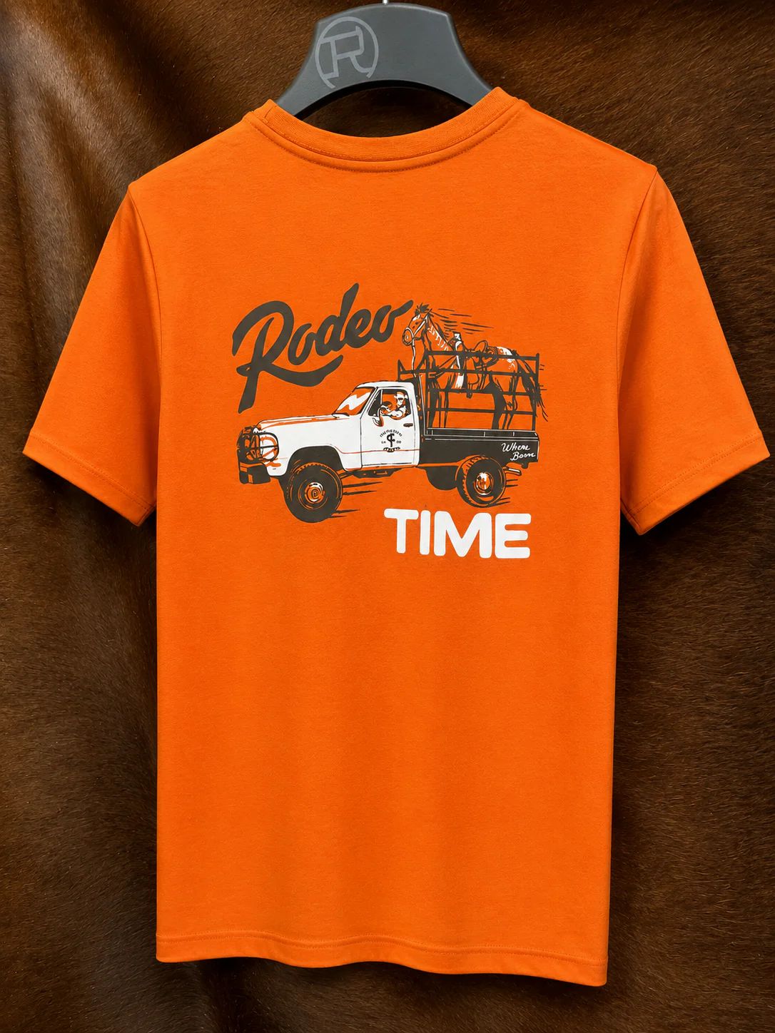 ROCK &amp; ROLL DENIM BOYS' SHORT SLEEVE DALE GRAPHIC TEE SHIRT - RUST
