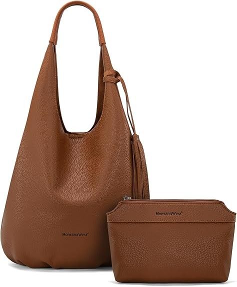 MONTANA WEST HOBO BAG WITH POUCH - BROWN
