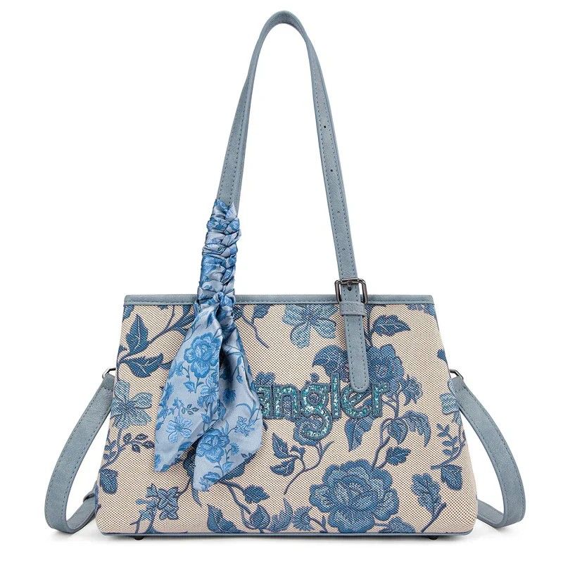 WRANGLER FLORAL PRINTED BRAIDED SCARF CROSSBODY BAG - JEAN