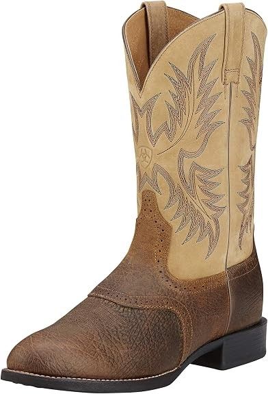 ARIAT MEN'S HERITAGE STOCKMAN BOOT - TUMBLED BROWN/BEIGE