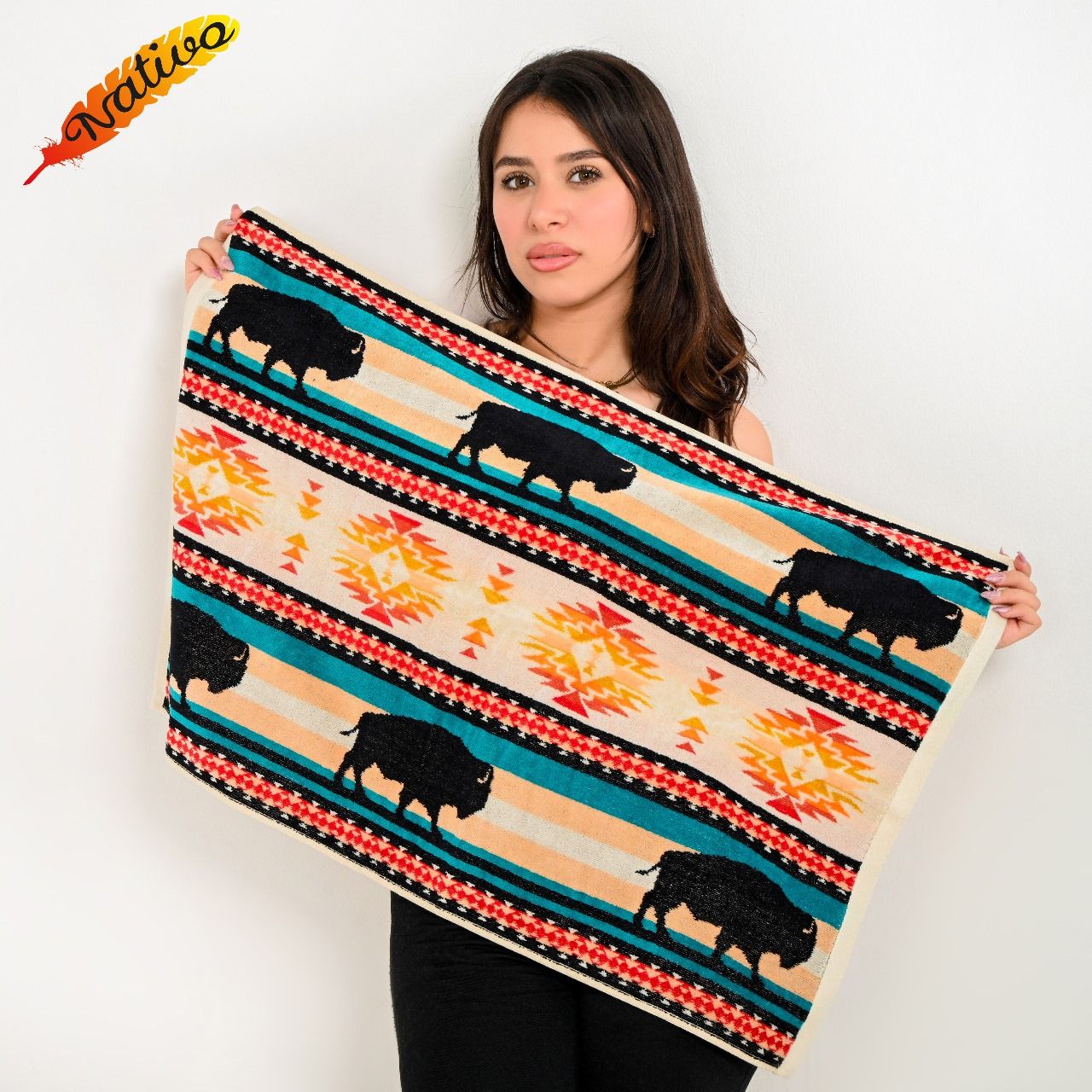 NATIVO 2 PC TOWEL SET, COLOR: BUFFALO