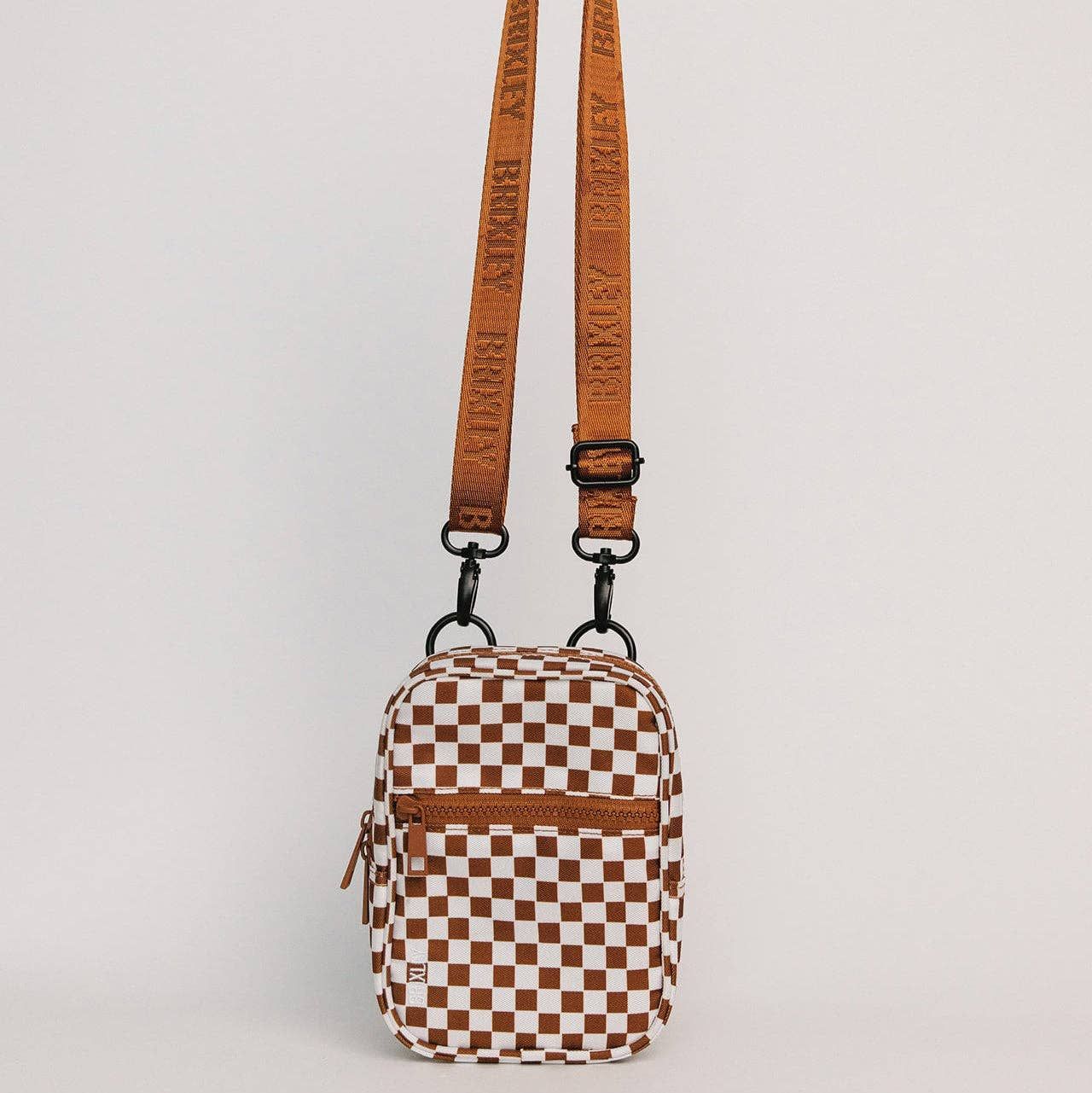 BRIXLEY BAGS - BROWN CHECKERED CROSSBODY SLING