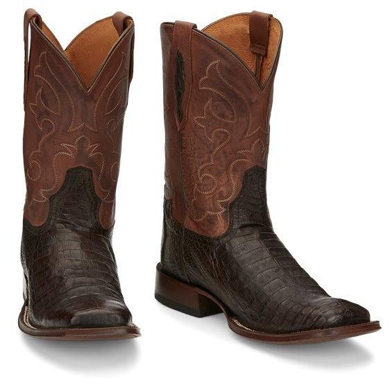 TONY LAMA MEN'S M5C WIDE SQUARE TOE BOOT - CANYON BROWN CAIMAN
